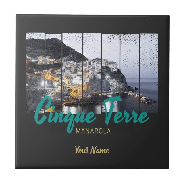 Azulejo Cinque Terre Manarola Riomaggiore cosecha italiana (Frente)