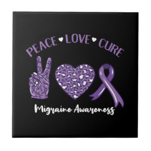 Azulejo Cinta de Conciencia de la Migraña Cura Amor Paz
