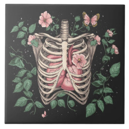 Azulejo Cinta floral y Ilustracion botánico cardíaco