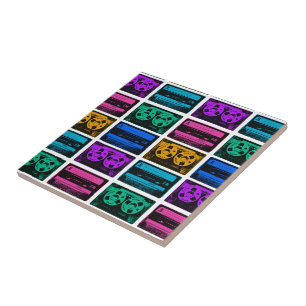 Azulejo Cintas de casete retro coloridas