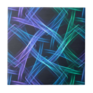 Azulejo Cintas de Luz Neon Tejidas Diseño de Fusión Abstra