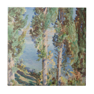 Azulejo Cipreses de Corfú por John Singer Sargent