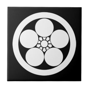 Azulejo circulo de flor de ciruelo estilo Umebachi