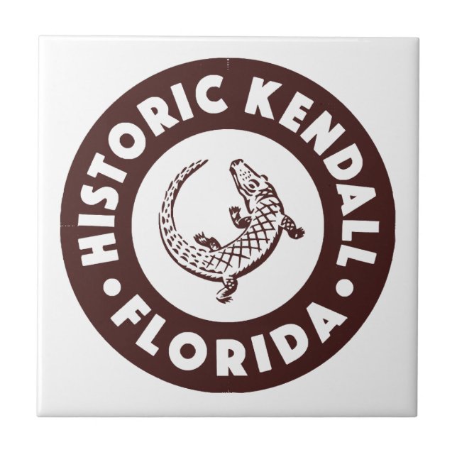 Azulejo Círculo Kendall Florida - Marrón (Frente)