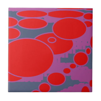 Azulejo círculo rojo y arte abstracto púrpura azul oscuro