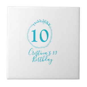 Azulejo Círculo turquesa. Purpurina redondo 10 años audaz