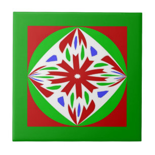 Azulejo Círculo Verde Rojo navidades