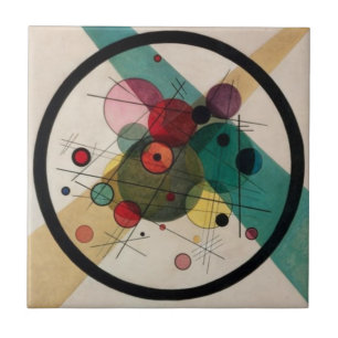 Azulejo Círculos abstractos de Kandinsky en un círculo