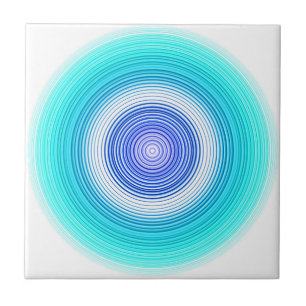 Azulejo Círculos - azul aguamarina turquesa cian azul
