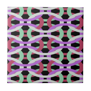 Azulejo círculos coloridos entrelazados