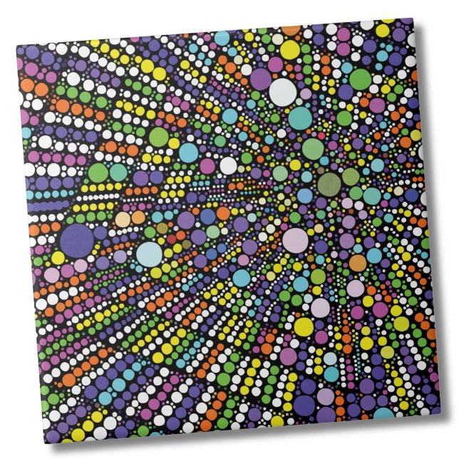 Azulejo Círculos coloridos Puntos geométricos (Abstract Colorful Geometric Modern Circles Pattern ceramic tile)