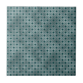 Azulejo Círculos de arte Verde azulado plateado minimalist