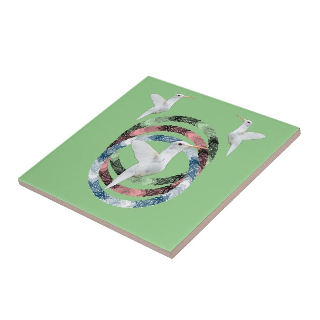 Azulejo Círculos de aves de mosaico cerámico (Lado)