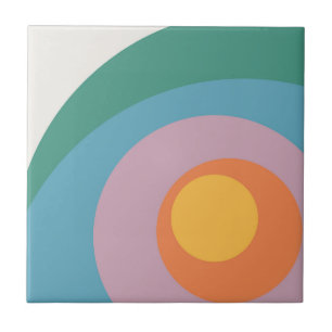 Azulejo círculos de estilo retro multicolor