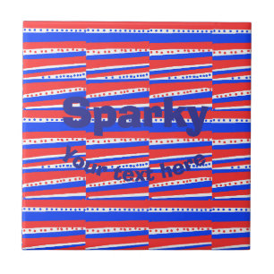 Azulejo Círculos de Rojo Blanco Azul Rayas