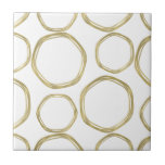 Azulejo Círculos del oro en moderno blanco<br><div class="desc">teja de encargo</div>