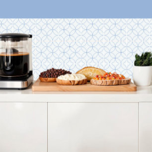 Azulejo Círculos lineales sobre azul pastel