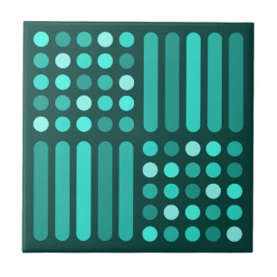 Azulejo Círculos modernos de mediados de siglo Líneas Verd