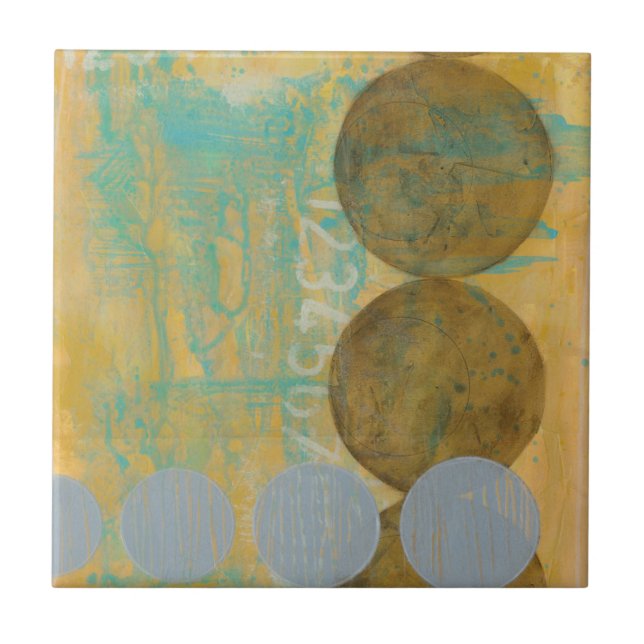 Azulejo Círculos oscuros y grises con números (Frente)