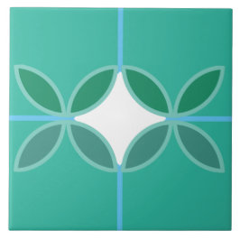 Azulejo Círculos pétalos geométricos y cruz de diamante en