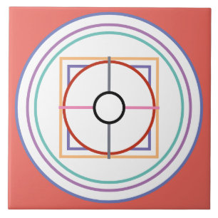 AZULEJO CÍRCULOS, PLAZAS Y LÍNEAS MULTICOLORES