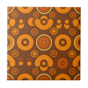 Azulejo Círculos Retro Abstractos Groovy Patrón 1970 