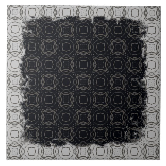 Azulejo Círculos y diamantes en patrón de bronce (Frente)