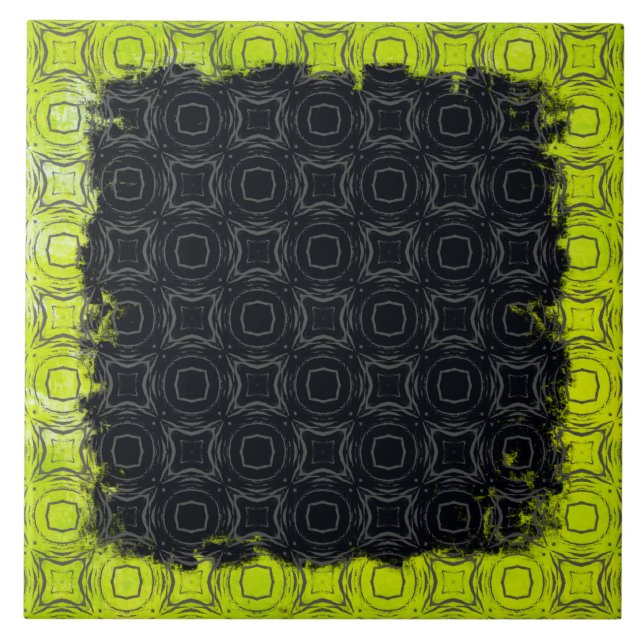 Azulejo Círculos y diamantes en patrón de bronce (Frente)