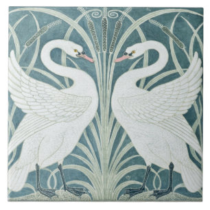 Azulejo Cisne vintage, Rush and Iris de W. Crane