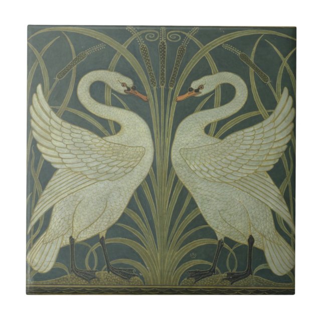 Azulejo Cisnes por Walter Reed 1875 (Frente)
