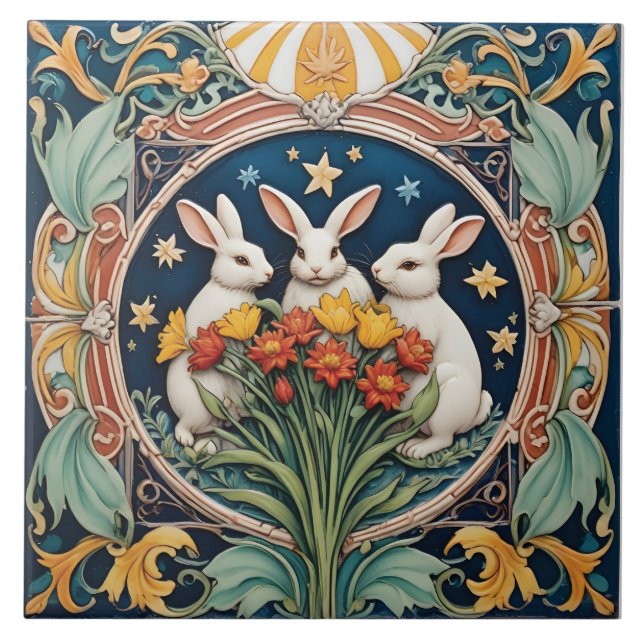 Azulejo Cita bajo el cielo celestial (Frente)