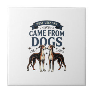 Azulejo Cita de amante de perros grabado vintage tipografí