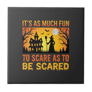 Azulejo Cita de Bruja de Casa Embrujada de Halloween
