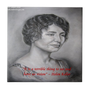 Azulejo Cita de sabiduría de visión de Helen Keller