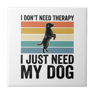 Azulejo Cita de Terapia para Amantes de Perros Diseño de G