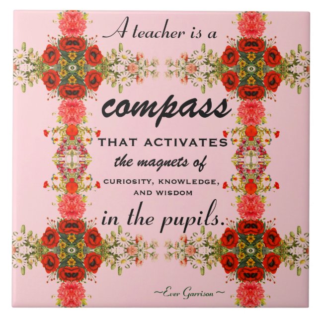 Azulejo Cita del profesor de regalo de agradecimiento al p (Frente)