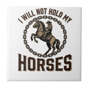 Azulejo Cita divertida de caballo Diseño vintage de equita