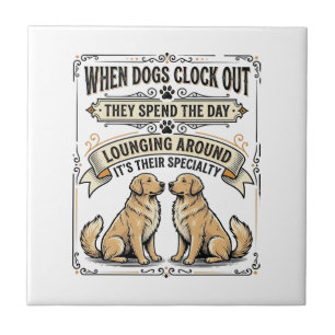 Azulejo Cita Divertida de Perro Grabado Vintage Pups Repan