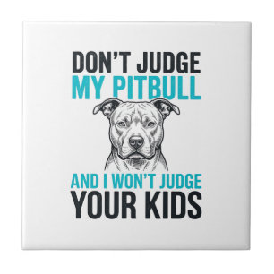 Azulejo Cita divertida de Pitbull Grabado vintage Diseño d