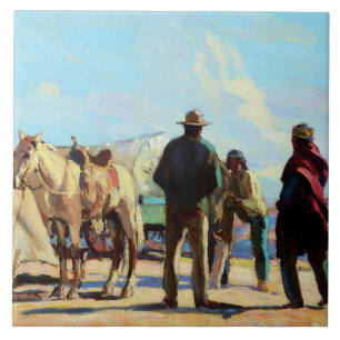 Azulejo “Cita en el desierto” de Carl Oscar Borg