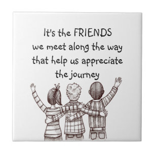 Azulejo Cita inspiradora de agradecimiento a amigos BFF