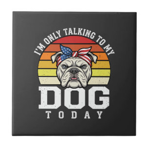 Azulejo Cita Retrodivertida Amante Perro Bulldog