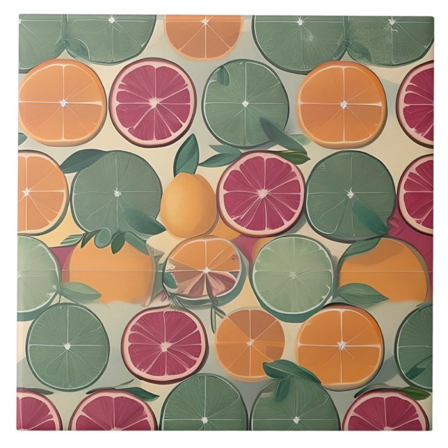 Azulejo Cítrico en tonos discretos  (Frente)