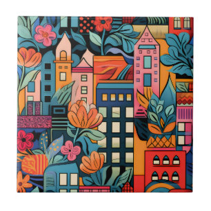 Azulejo Cityscape Resumen mosaico de arte