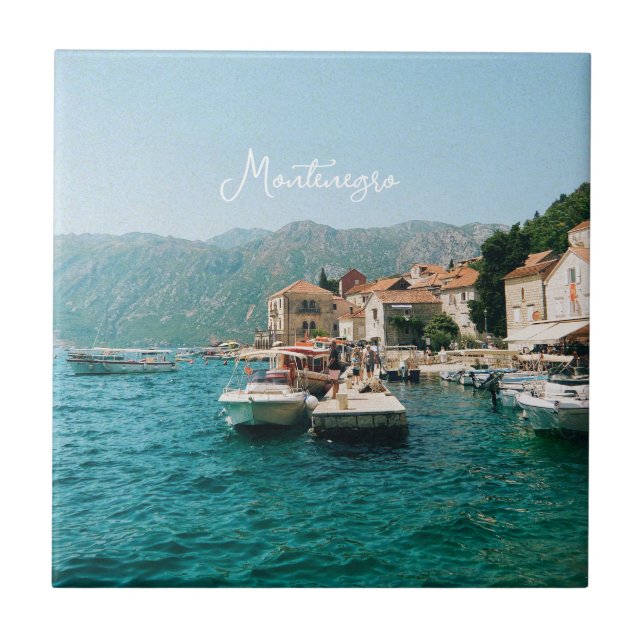 Azulejo Ciudad costera de Perast, Montenegro (Frente)