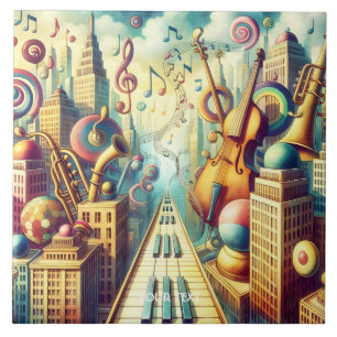 Azulejo Ciudad de la música abstracta