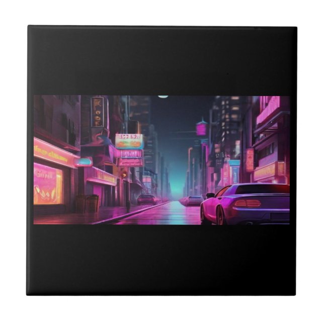 Azulejo Ciudad futura de Neon (Frente)