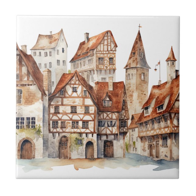 Azulejo Ciudad medieval (Frente)