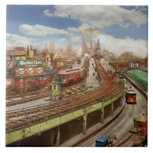 Azulejo Ciudad - Nueva York - El puente de Brooklyn de 190