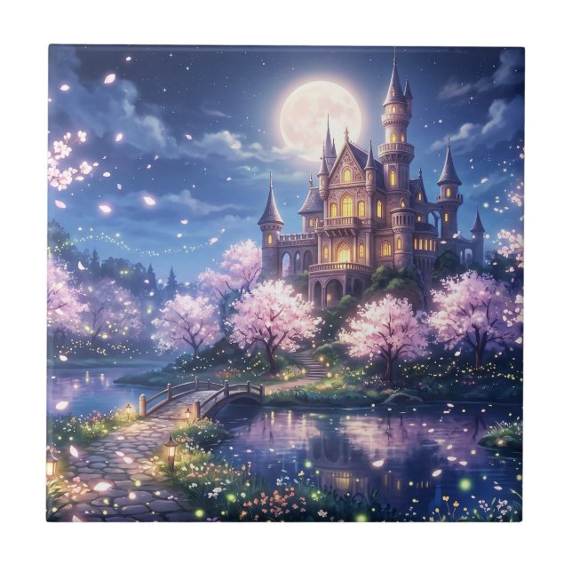 Azulejo Ciudad y castillo de fantasía (Frente)